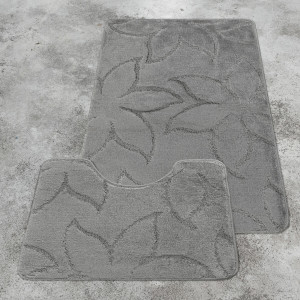 Комплект ковриков на пенорезине FLO 3023 D.GREY с вырезом, фото 2