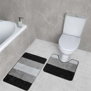 Комплект ковриков на пенорезине FLO 3201 GREY MİX с вырезом, фото 6