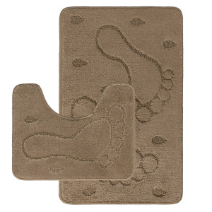 Комплект ковриков на пенорезине FLO 3001 CARAMEL с вырезом, фото 1