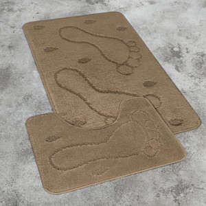 Комплект ковриков на пенорезине FLO 3001 CARAMEL с вырезом, фото 3