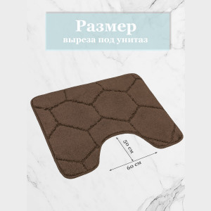 Комплект ковриков на пенорезине FLO 3008 BROWN с вырезом, фото 6