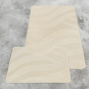Комплект ковриков на пенорезине FLO 3018 BEIGE с вырезом, фото 2
