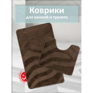 Комплект ковриков на пенорезине FLO 3018 BROWN с вырезом, фото 1