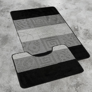 Комплект ковриков на пенорезине FLO 3332 GREY MİX с вырезом, фото 3