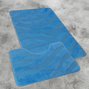 Комплект ковриков на пенорезине FLO 3018 BLUE с вырезом, фото 3