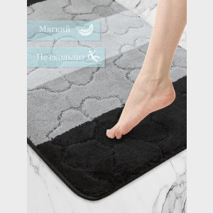 Комплект ковриков на пенорезине FLO 3201 GREY MİX с вырезом, фото 3