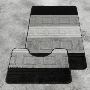 Комплект ковриков на пенорезине FLO 3055A GREY MİX с вырезом, фото 2