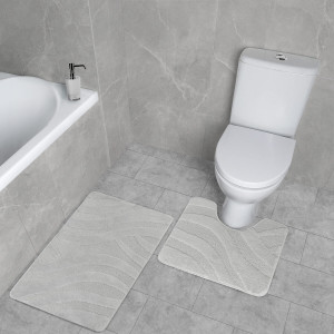 Комплект ковриков на пенорезине FLO 3018 GREY с вырезом, фото 7