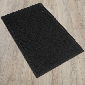 Коврик придверный Лакрум Орнамент прямоугольник черный, фото 3