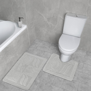 Комплект ковриков на пенорезине FLO 3002 GREY с вырезом, фото 7