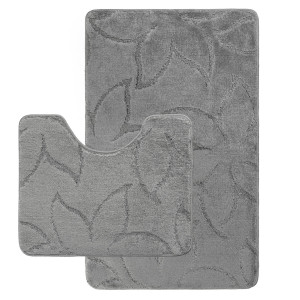 Комплект ковриков на пенорезине FLO 3023 D.GREY с вырезом, фото 1