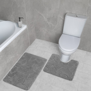 Комплект ковриков на пенорезине FLO 3023 D.GREY с вырезом, фото 7