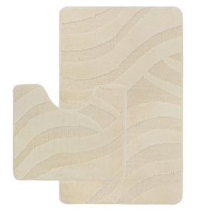 Комплект ковриков на пенорезине FLO 3018 BEIGE с вырезом, фото 1
