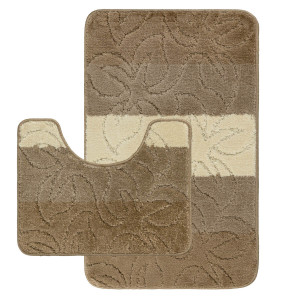 Комплект ковриков на пенорезине FLO 3333 BEİGE MİX с вырезом, фото 1