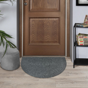 Коврик придверный Лакрум Welcome полукруг серый, фото 6