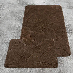 Комплект ковриков на пенорезине FLO 3023 BROWN с вырезом, фото 2