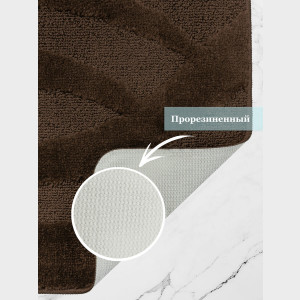 Комплект ковриков на пенорезине FLO 3018 BROWN с вырезом, фото 4