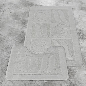 Комплект ковриков на пенорезине FLO 3002 GREY с вырезом, фото 2