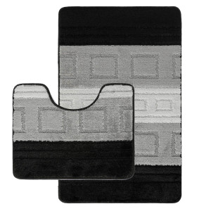 Комплект ковриков на пенорезине FLO 3055A GREY MİX с вырезом, фото 1