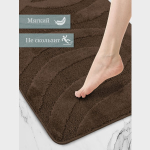 Комплект ковриков на пенорезине FLO 3018 BROWN с вырезом, фото 3