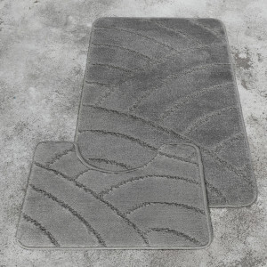 Комплект ковриков на пенорезине FLO 3224 D.GREY с вырезом, фото 2