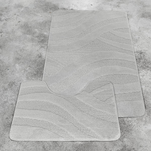 Комплект ковриков на пенорезине FLO 3018 GREY с вырезом, фото 2