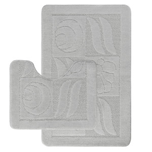 Комплект ковриков на пенорезине FLO 3002 GREY с вырезом, фото 1