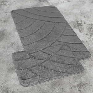 Комплект ковриков на пенорезине FLO 3224 D.GREY с вырезом, фото 3