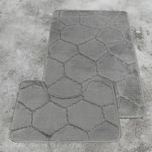 Комплект ковриков на пенорезине FLO 3008 D.GREY с вырезом, фото 2