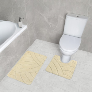 Комплект ковриков на пенорезине FLO 3224 BEIGE с вырезом, фото 7