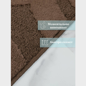 Комплект ковриков на пенорезине FLO 3018 BROWN с вырезом, фото 2