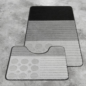 Комплект ковриков на пенорезине FLO 3045A GREY MİX с вырезом, фото 2