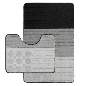Комплект ковриков на пенорезине FLO 3045A GREY MİX с вырезом, фото 1
