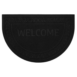 Коврик придверный Лакрум Welcome полукруг черный, фото 1