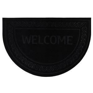 Коврики с тисненным рисунком влаговпитывающий "Welcome" черный, фото 1