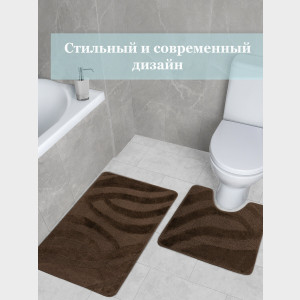 Комплект ковриков на пенорезине FLO 3018 BROWN с вырезом, фото 7