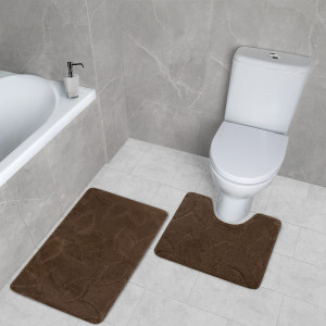 Комплект ковриков на пенорезине FLO 3023 BROWN с вырезом, фото 7