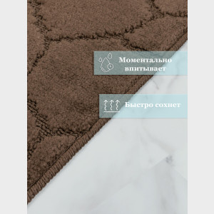 Комплект ковриков на пенорезине FLO 3008 BROWN с вырезом, фото 2