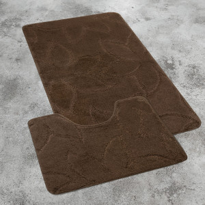 Комплект ковриков на пенорезине FLO 3023 BROWN с вырезом, фото 3