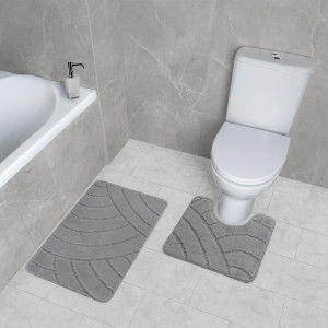 Комплект ковриков на пенорезине FLO 3224 D.GREY с вырезом, фото 7