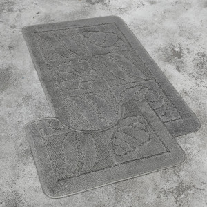 Комплект ковриков на пенорезине FLO 3002 D.GREY с вырезом, фото 3