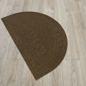 Коврик придверный Лакрум Welcome полукруг черный, фото 3