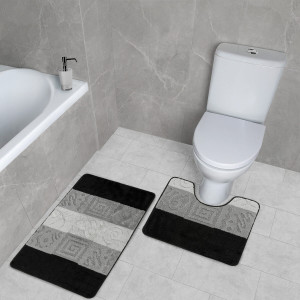 Комплект ковриков на пенорезине FLO 3332 GREY MİX с вырезом, фото 7