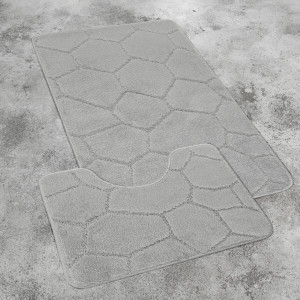 Комплект ковриков на пенорезине FLO 3008 GREY с вырезом, фото 3