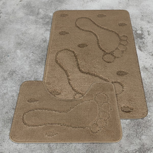 Комплект ковриков на пенорезине FLO 3001 CARAMEL с вырезом, фото 2