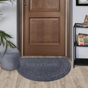Коврики с тисненным рисунком влаговпитывающий "Welcome" серый, фото 7