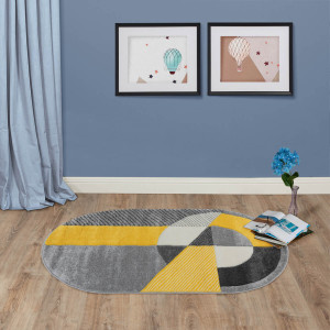 Ковры из Турции REGGI L267A L.GREY/YELLOW овал, фото 6