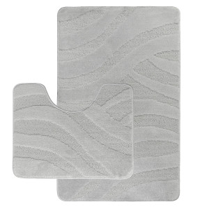 Комплект ковриков на пенорезине FLO 3018 GREY с вырезом, фото 1