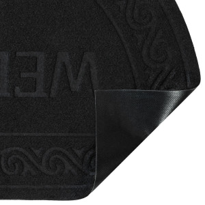 Коврик придверный Лакрум Welcome полукруг черный, фото 5