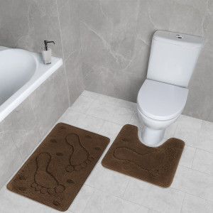 Комплект ковриков на пенорезине FLO 3001 BROWN с вырезом, фото 7